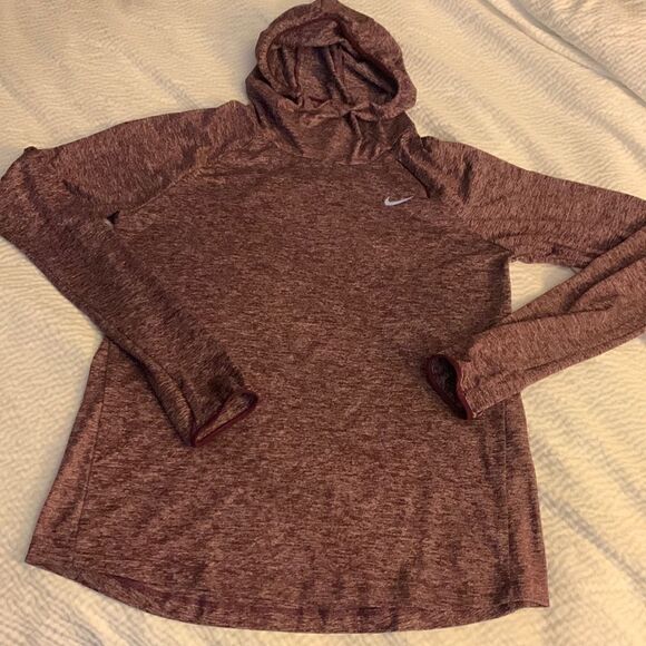 NIKE, Dri-Fit, Running, hoodie, medium, polyester/spandex, maroon, like new - Picture 1 of 11